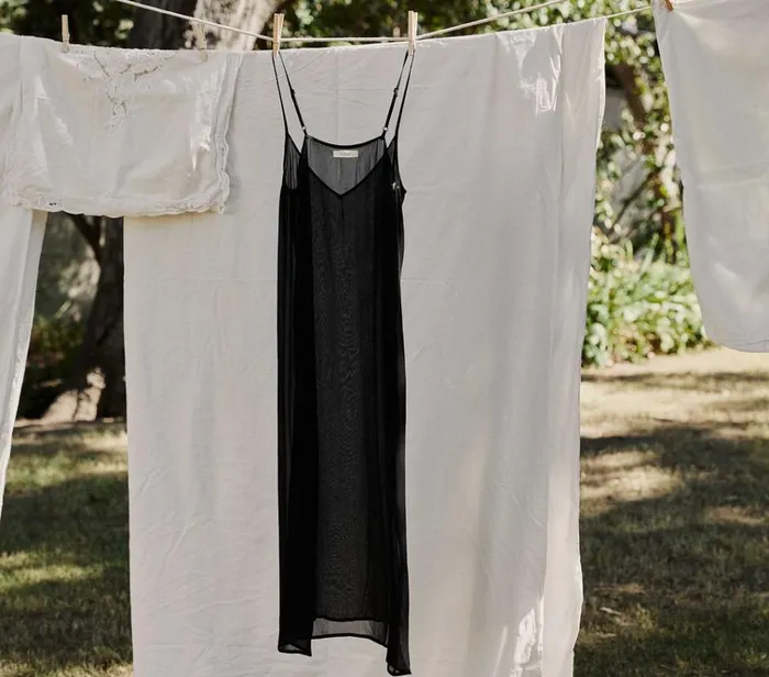 Shop LONG DEEP VNECK SLIP Black DEN Delicates and Sleepwear