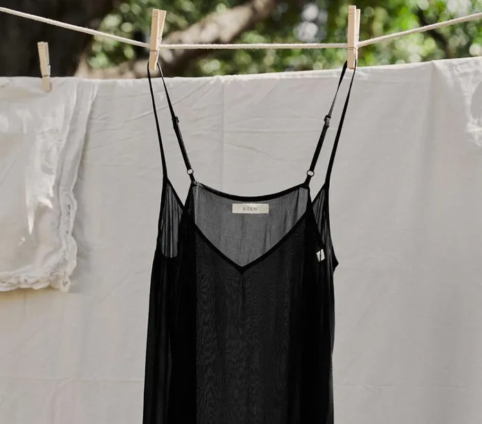 Shop LONG DEEP VNECK SLIP Black DEN Delicates and Sleepwear