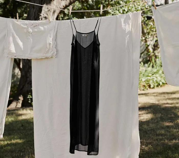 Shop LONG DEEP VNECK SLIP Black DEN Delicates and Sleepwear