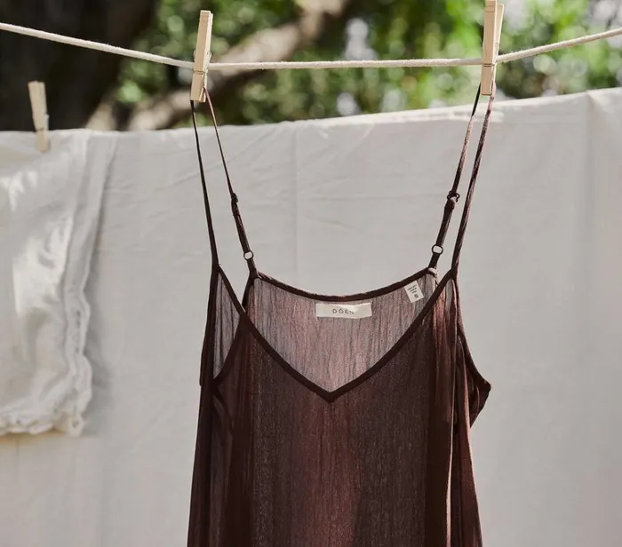Shop LONG DEEP VNECK SLIP Umber DEN Delicates and Sleepwear