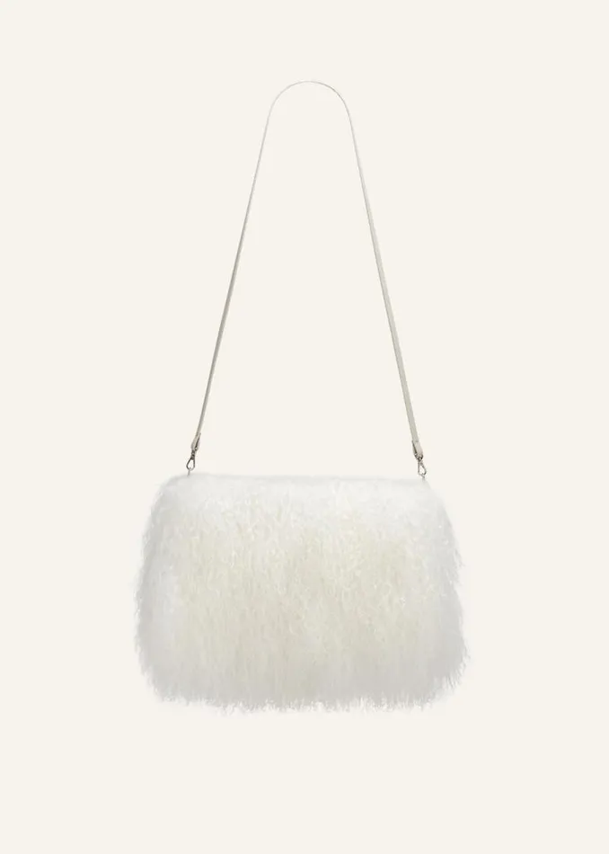 Shop Magda Butrym Accessories Shearling Muff In Cream
