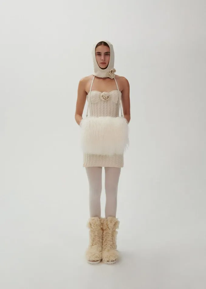 Shop Magda Butrym Accessories Shearling Muff In Cream Shop Magda Butrym Accessories Shearling Muff In Cream
