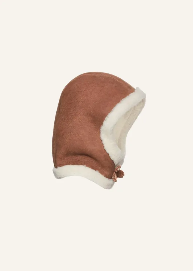 Shop Magda Butrym Accessories Suede Shearling Trapper Hat In Beige Shop Magda Butrym Accessories Suede Shearling Trapper Hat In Beige