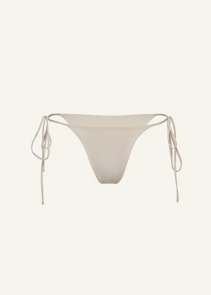 Shop Magda Butrym Beachwear String Tie Swim Bottom In Metallic Beige