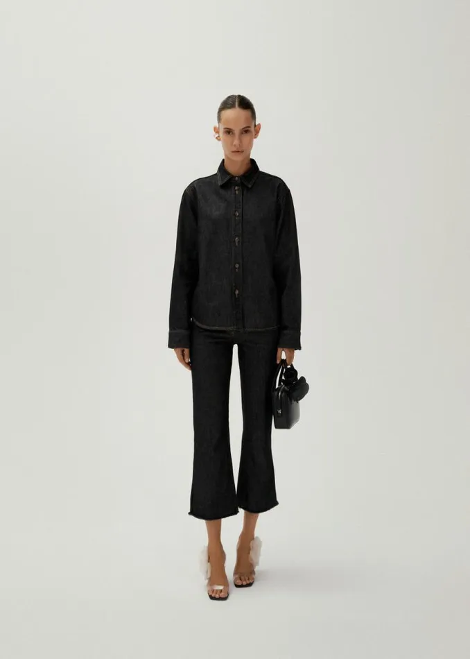 Shop Magda Butrym Denim Classic Oversized Denim Shirt In Indigo Shop Magda Butrym Denim Classic Oversized Denim Shirt In Indigo
