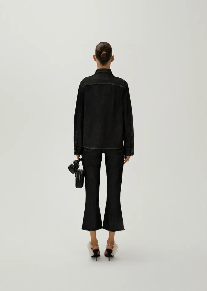 Shop Magda Butrym Denim Classic Oversized Denim Shirt In Indigo Shop Magda Butrym Denim Classic Oversized Denim Shirt In Indigo