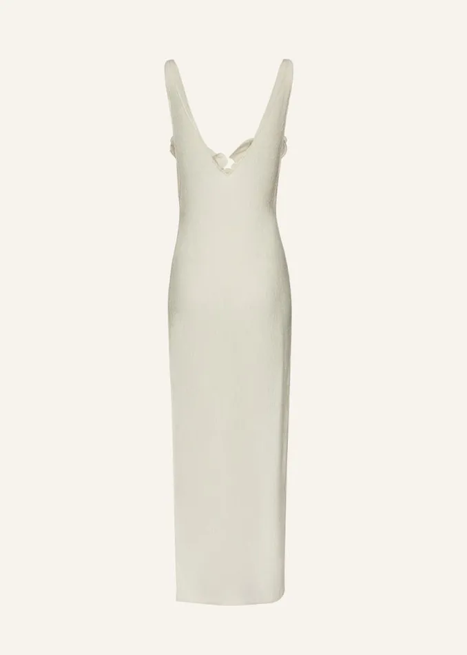 Shop Magda Butrym Dresses Crepe High Leg Maxi Dress In Cream Shop Magda Butrym Dresses Crepe High Leg Maxi Dress In Cream