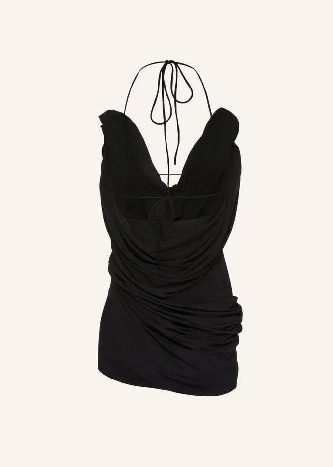 Shop Magda Butrym Dresses Draped Cowl Neck Midi Dress In Black Shop Magda Butrym Dresses Draped Cowl Neck Midi Dress In Black