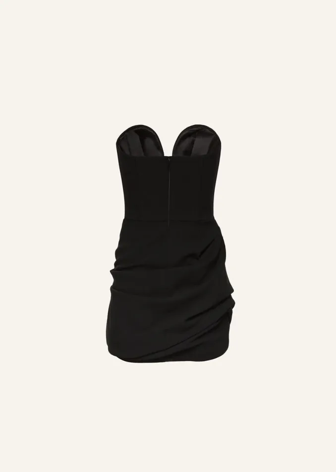 Shop Magda Butrym Dresses Draped Strapless Babydoll Dress In Black Shop Magda Butrym Dresses Draped Strapless Babydoll Dress In Black