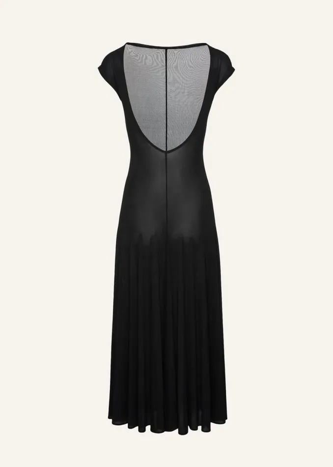 Shop Magda Butrym Dresses Drop Waist Open Back Jersey Dress In Black Shop Magda Butrym Dresses Drop Waist Open Back Jersey Dress In Black