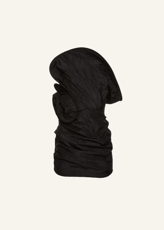 Shop Magda Butrym Dresses Sculptural Rose Mini Dress In Black