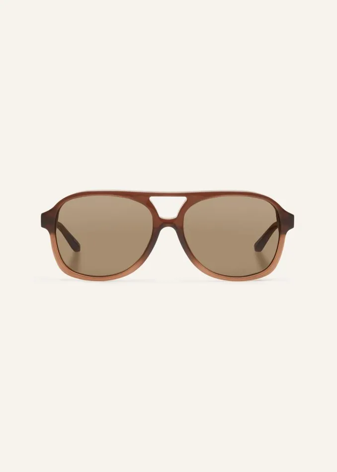 Shop Magda Butrym Eyewear Aviator Sunglasses In Brown