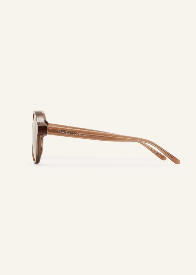 Shop Magda Butrym Eyewear Aviator Sunglasses In Brown Shop Magda Butrym Eyewear Aviator Sunglasses In Brown