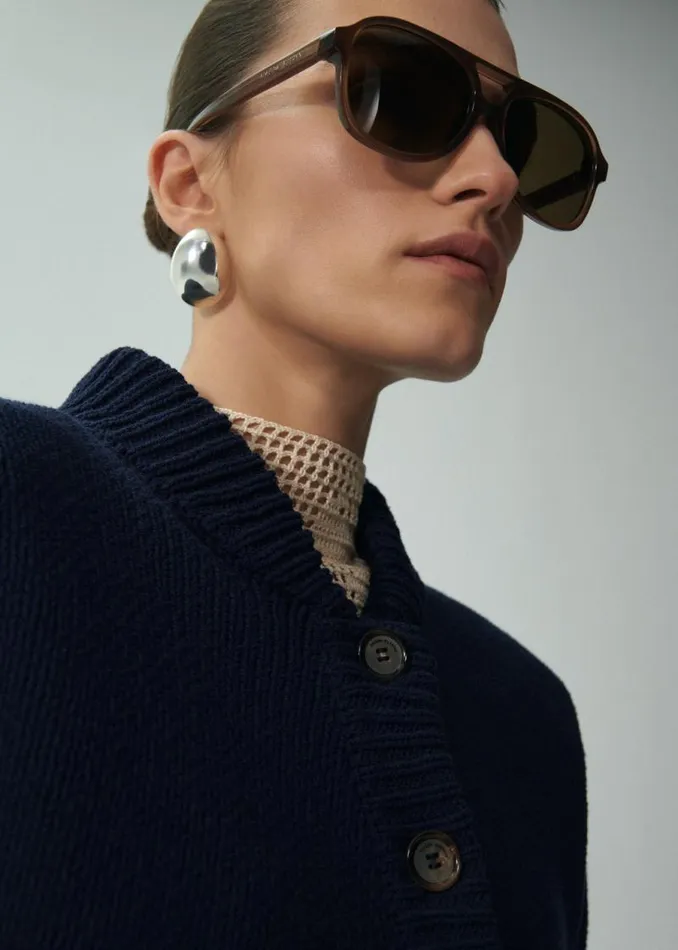 Shop Magda Butrym Eyewear Aviator Sunglasses In Brown Shop Magda Butrym Eyewear Aviator Sunglasses In Brown