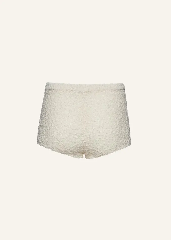 Shop Magda Butrym Pants Boucl Knit Mini Shorts In Cream Shop Magda Butrym Pants Boucl Knit Mini Shorts In Cream
