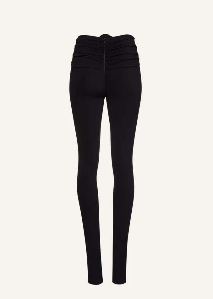 Shop Magda Butrym Pants Flower Embellished Skinny Leggings In Black Shop Magda Butrym Pants Flower Embellished Skinny Leggings In Black