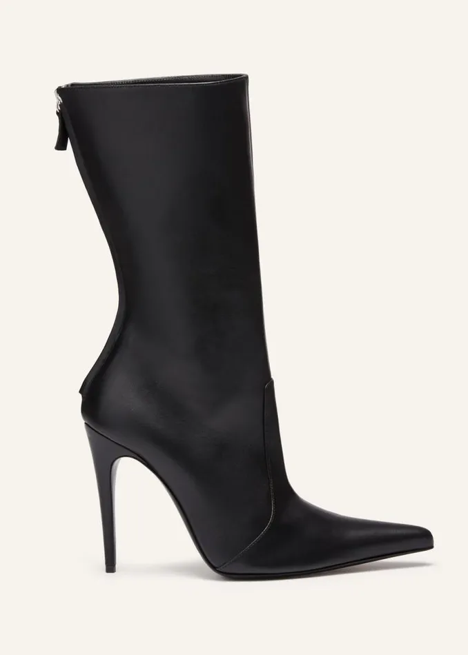 Shop Magda Butrym Shoes Pointed Calf Boots In Black Leather