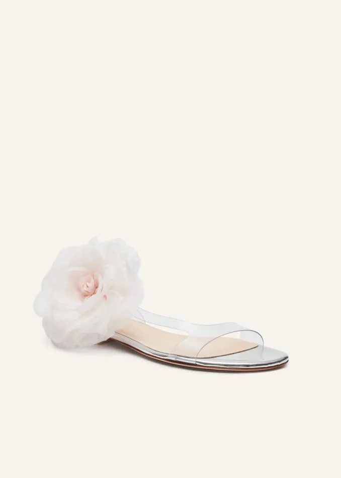 Shop Magda Butrym Shoes Rose PVC Flat Sandals In Mirror Pink Shop Magda Butrym Shoes Rose PVC Flat Sandals In Mirror Pink