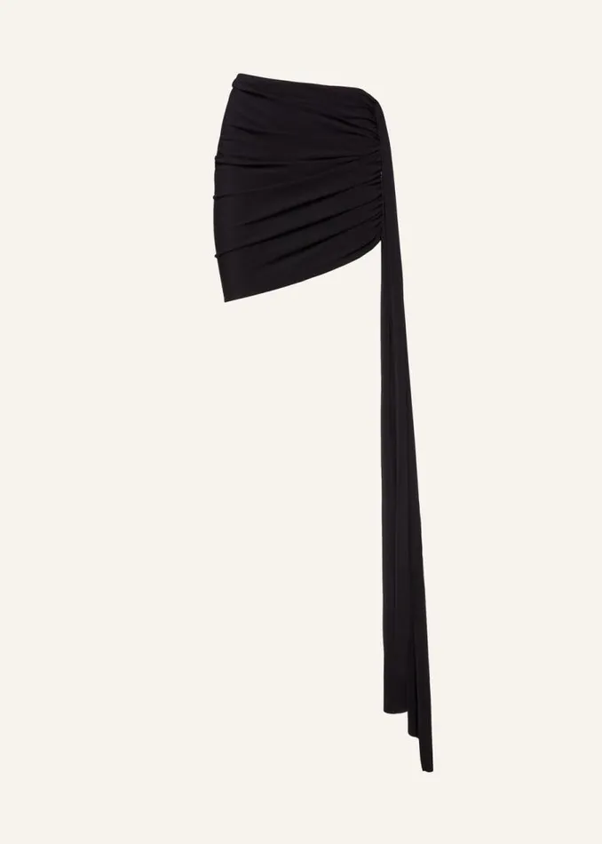 Shop Magda Butrym Skirts Asymmetrical Sash Skirt In Black