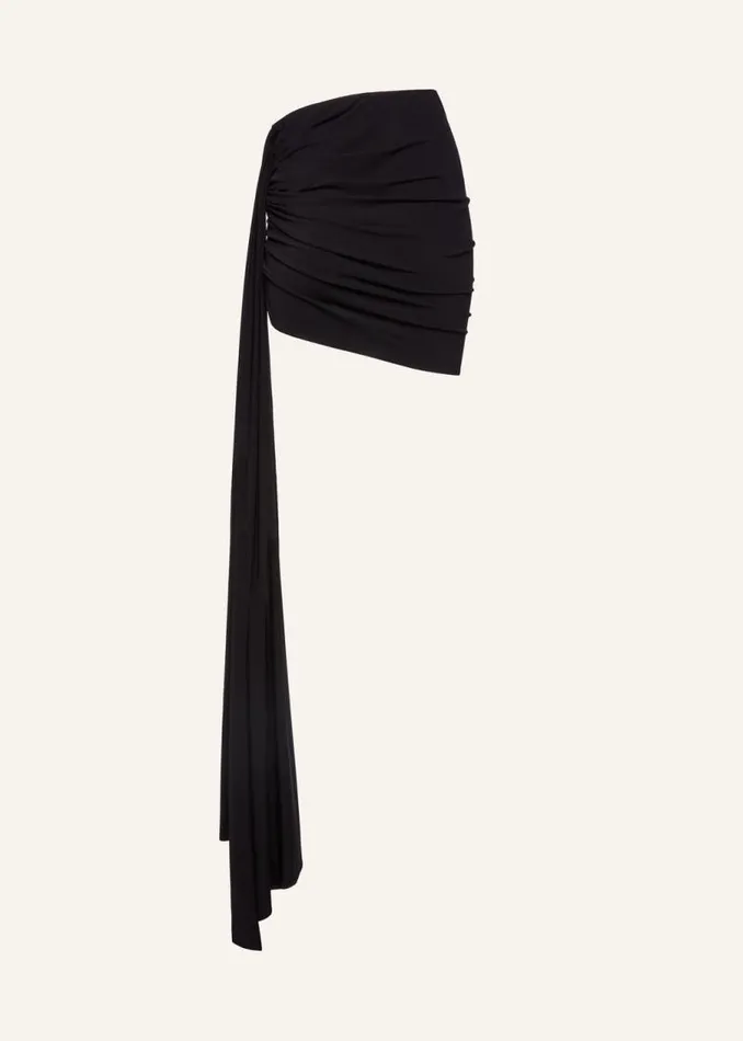 Shop Magda Butrym Skirts Asymmetrical Sash Skirt In Black Shop Magda Butrym Skirts Asymmetrical Sash Skirt In Black