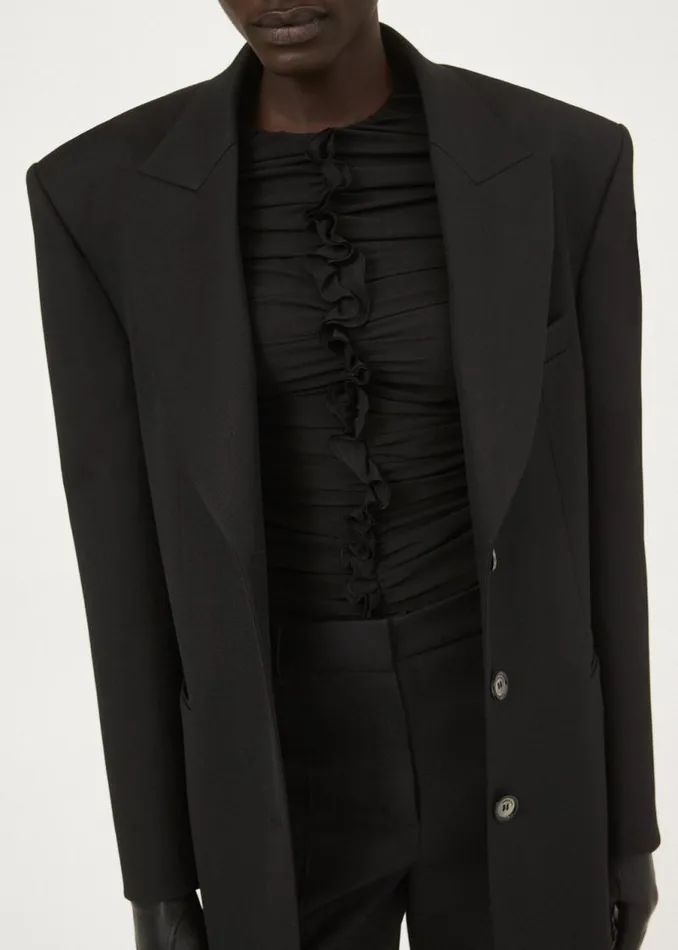 Shop Magda Butrym Tailoring And Suits Classic Oversized Blazer In Black Shop Magda Butrym Tailoring And Suits Classic Oversized Blazer In Black