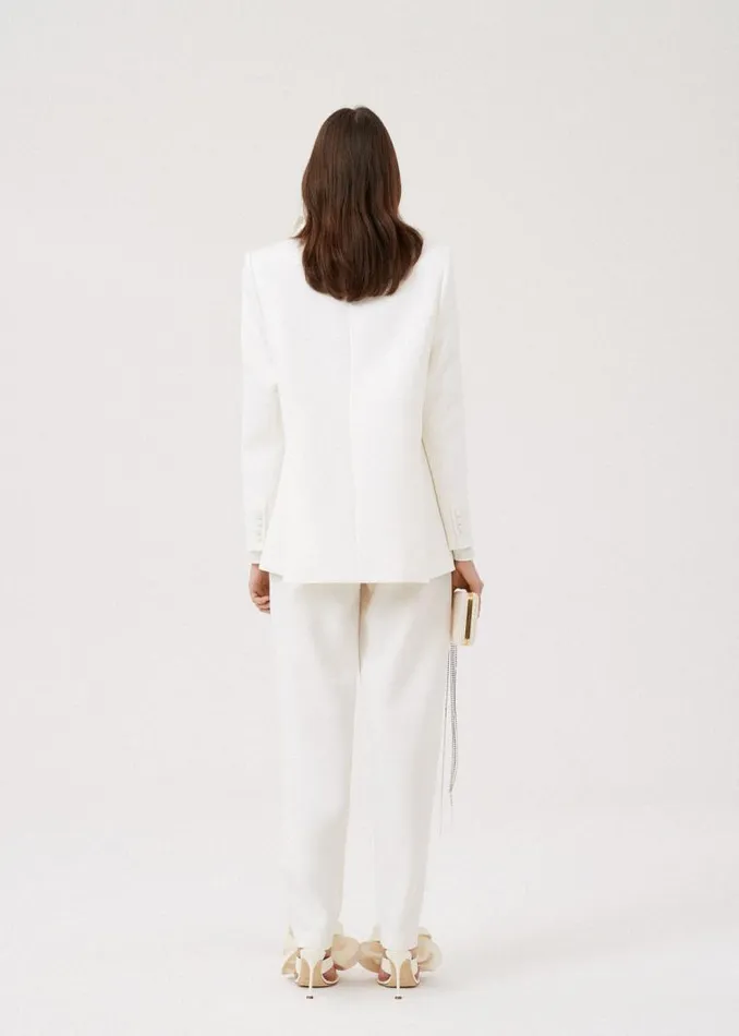 Shop Magda Butrym Tailoring And Suits Tailored Blazer In Cream Shop Magda Butrym Tailoring And Suits Tailored Blazer In Cream
