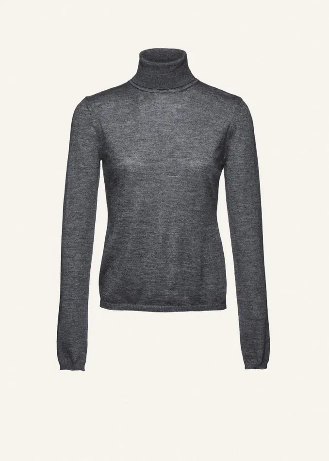 Shop Magda Butrym Tops Cashmere Turtleneck In Dark Grey
