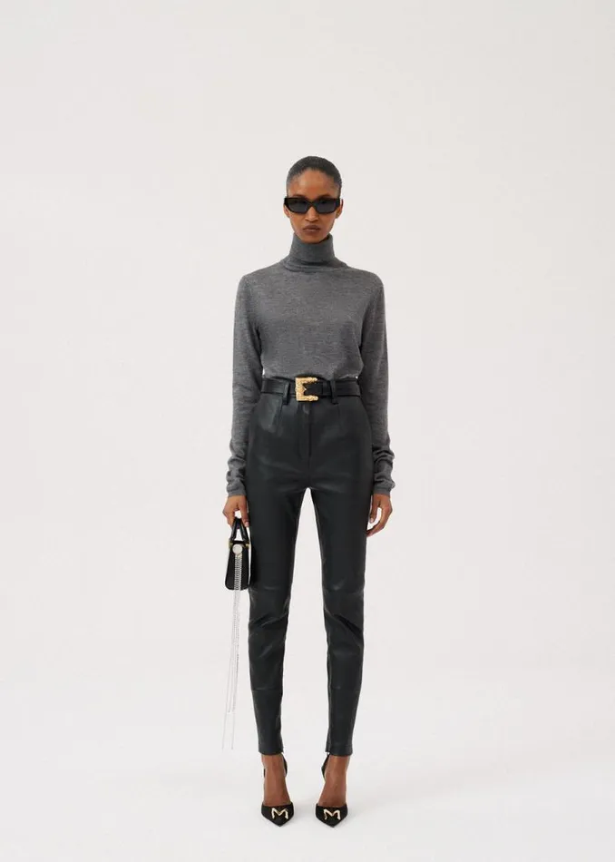 Shop Magda Butrym Tops Cashmere Turtleneck In Dark Grey Shop Magda Butrym Tops Cashmere Turtleneck In Dark Grey