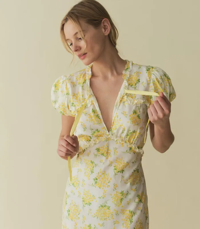 Shop ORIANNA DRESS Salt May Bell Floral DEN Dresses