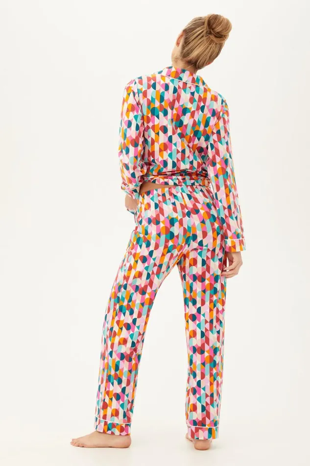 SHOP Trina Turk WOMEN039S SLEEPWEAR DANCING DOTS WOMEN039S LONG SLEEVE LONG PANT JERSEY PJ SET