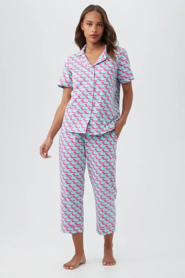 SHOP Trina Turk WOMEN039S SLEEPWEAR DOG WALK CROPPED PJ SET