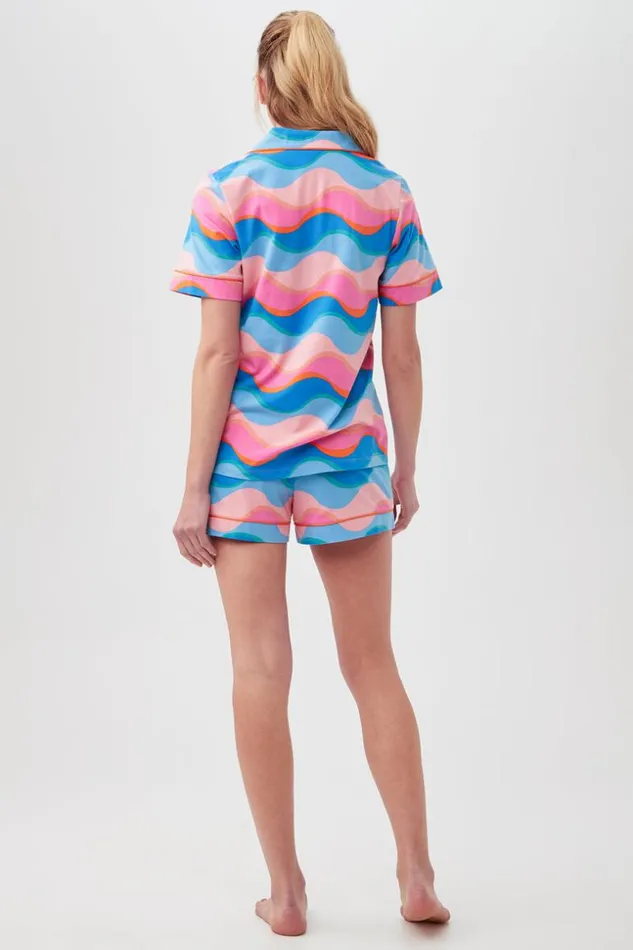 SHOP Trina Turk WOMEN039S SLEEPWEAR NEW WAVE WOMEN039S SHORT SLEEVE SHORTY JERSEY PJ SET