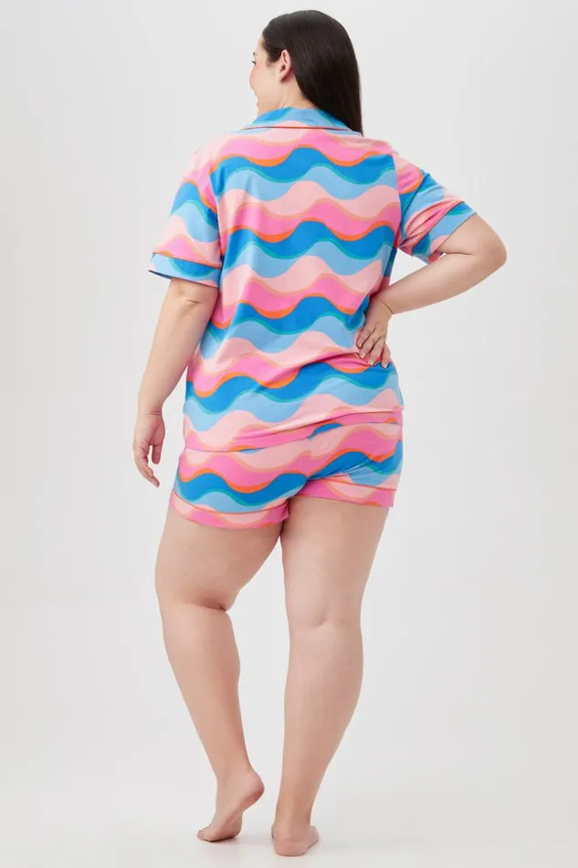 SHOP Trina Turk WOMEN039S SLEEPWEAR NEW WAVE WOMEN039S SHORT SLEEVE SHORTY JERSEY PJ SET