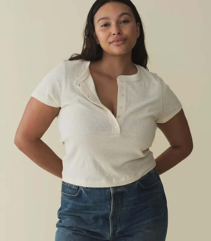 Shop VIENNE SILK TEE Cream DEN Tees