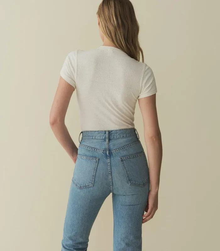 Shop VIENNE SILK TEE Cream DEN Tees