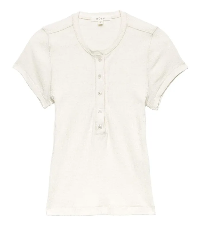 Shop VIENNE SILK TEE Cream DEN Tees