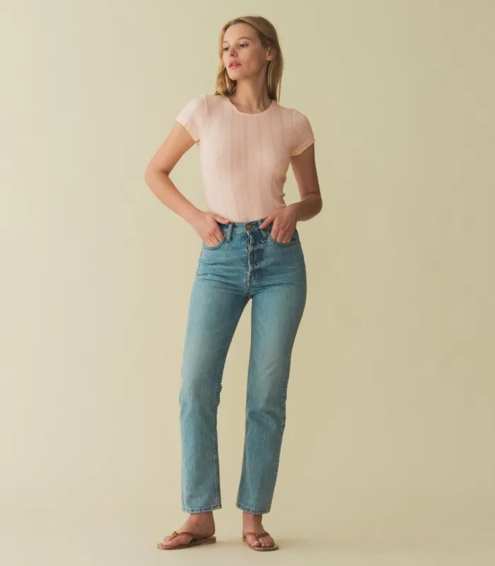 Shop VIVI TEE Petunia Pink Quelle Jolie Pointelle DEN Tees