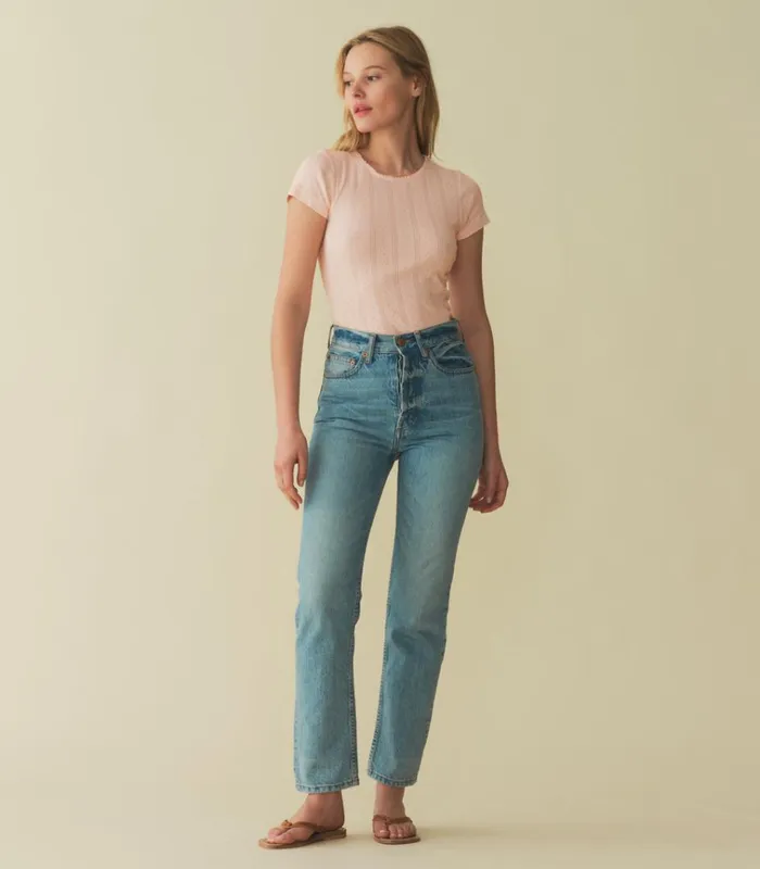 Shop VIVI TEE Petunia Pink Quelle Jolie Pointelle DEN Tees