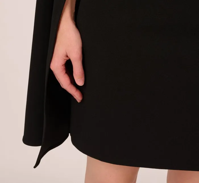 Short Dresses Womens Adrianna Papell Off The Shoulder Cape Dress In Black