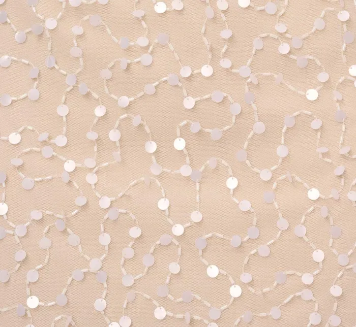 Short Dresses Womens Adrianna Papell Sequin Beaded Dress With Square Neckline In Ivory Pearl