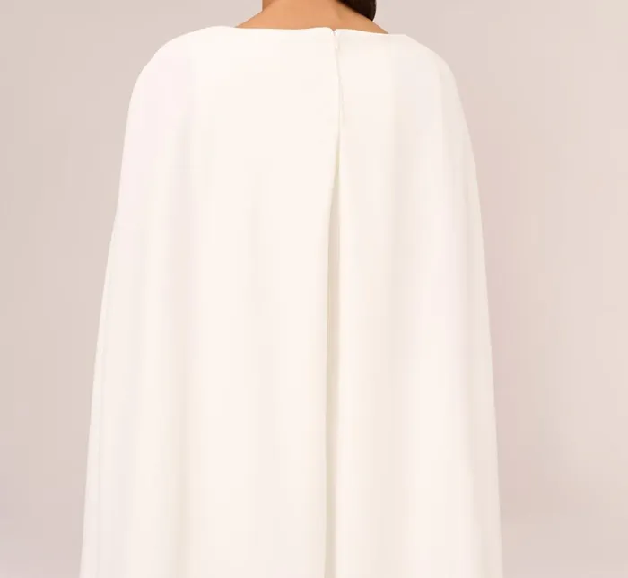 Short Dresses Womens Adrianna Papell Structured Cape Sheath Dress In Ivory