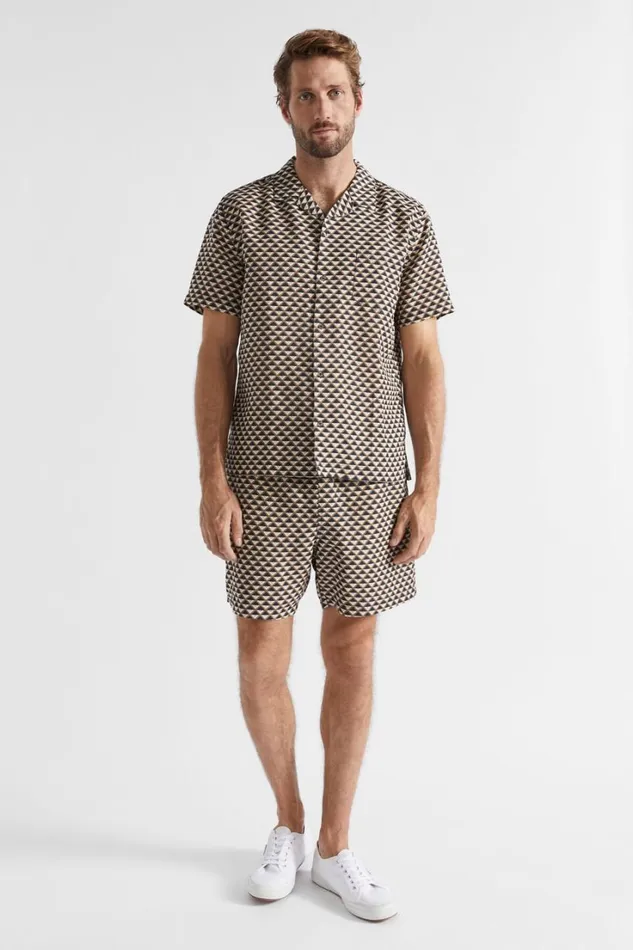 Shorts Man Seed Heritage Geo Resort Short Mocha Multi Geo