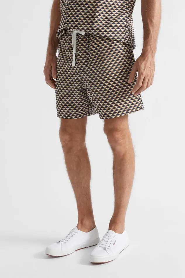 Shorts Man Seed Heritage Geo Resort Short Mocha Multi Geo