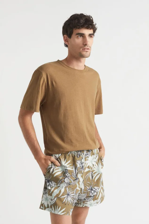 Shorts Man Seed Heritage Mens Floral Beach Short Tobacco