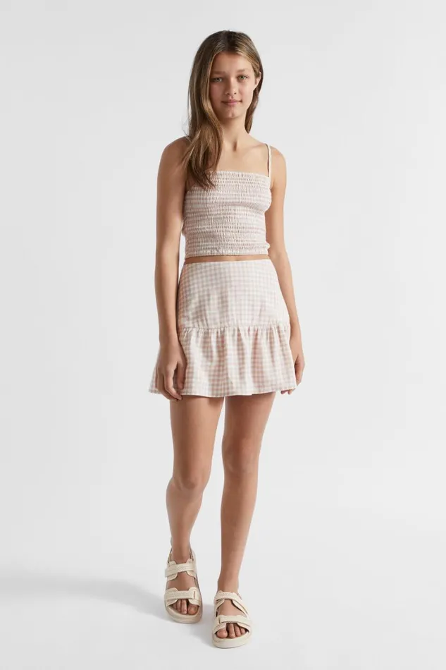 Shorts Teen Girl Seed Heritage Gingham Skort Neutral