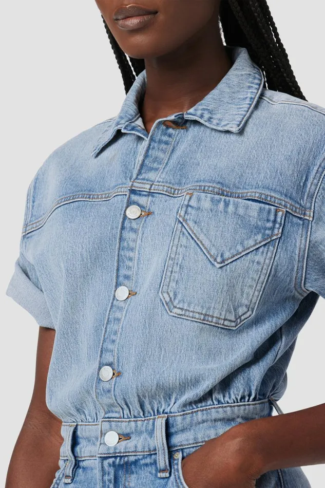 Shorts Women Hudson Jeans Short Sleeve Romper Ocean Waters Shorts Women Hudson Jeans Short Sleeve Romper Ocean Waters