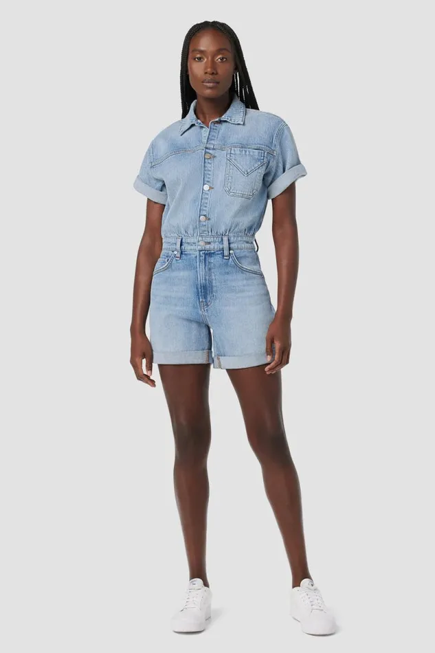 Shorts Women Hudson Jeans Short Sleeve Romper Ocean Waters Shorts Women Hudson Jeans Short Sleeve Romper Ocean Waters