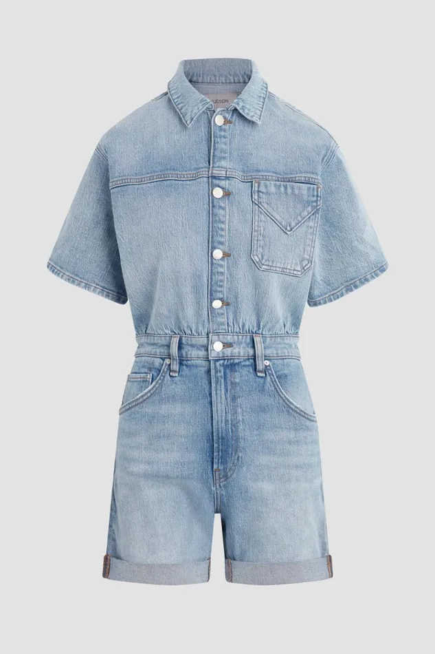 Shorts Women Hudson Jeans Short Sleeve Romper Ocean Waters Shorts Women Hudson Jeans Short Sleeve Romper Ocean Waters