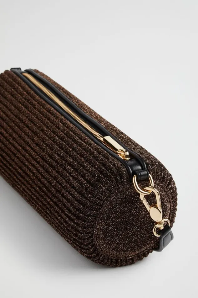Shoulder Bags Woman Seed Heritage Pleated Shoulder Bag Bronze