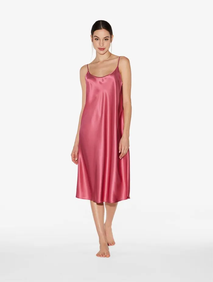 Silk Midi Nightdress In Wild Orchid Sleepwear La Perla Slips and Dresses Silk Midi Nightdress In Wild Orchid Sleepwear La Perla Slips and Dresses